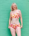 Front view of Luna y Sol Original underwear featuring vibrant 90s-inspired celestial print, made in Oregon