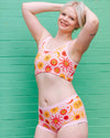 Model wearing Thunderpants Luna y Sol Original underwear in size XL, celestial sun and moon design