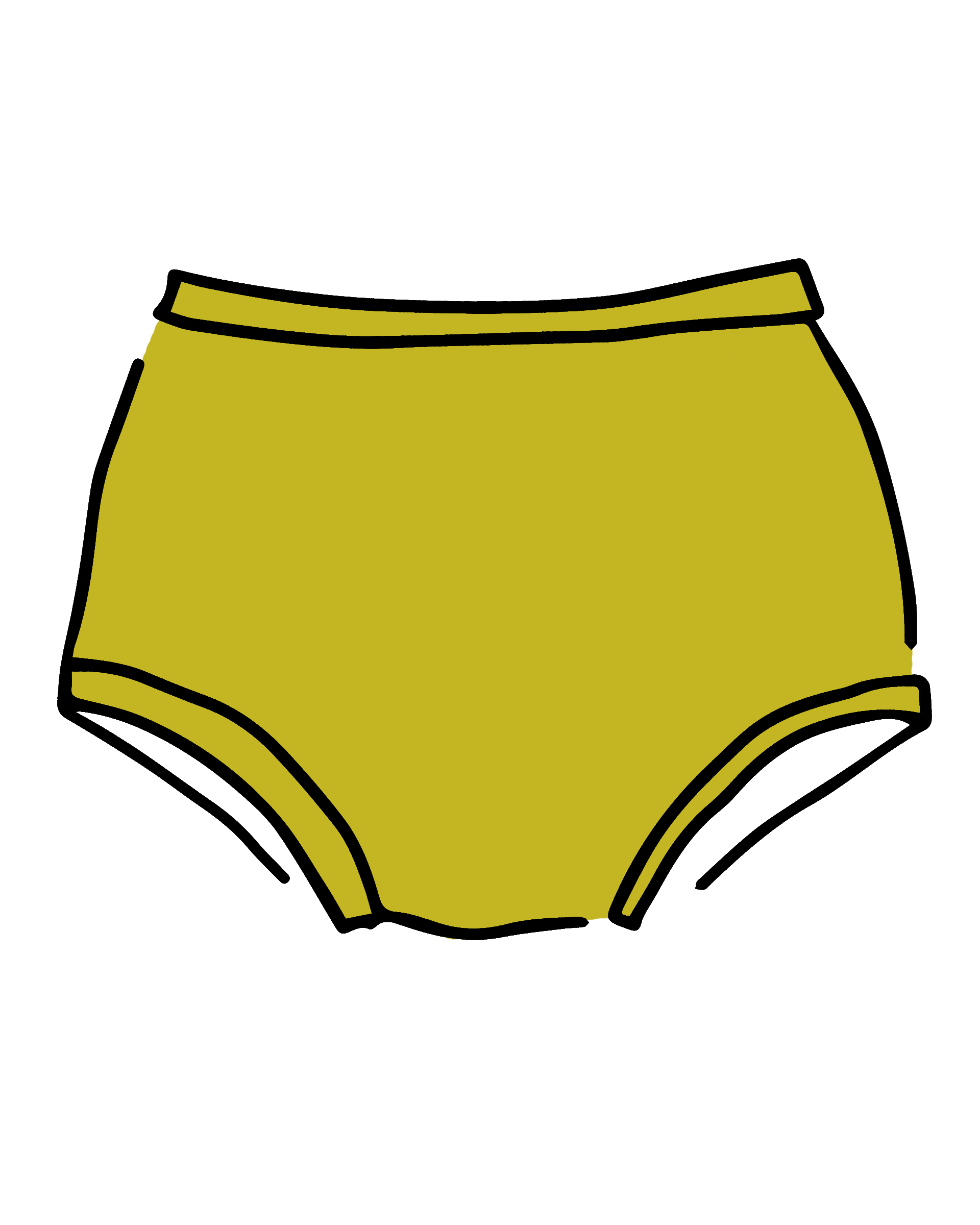 Thunderpants USA Women's Original underwear in Star Fruit vibrant yellow chartreuse colour, front product flat lay