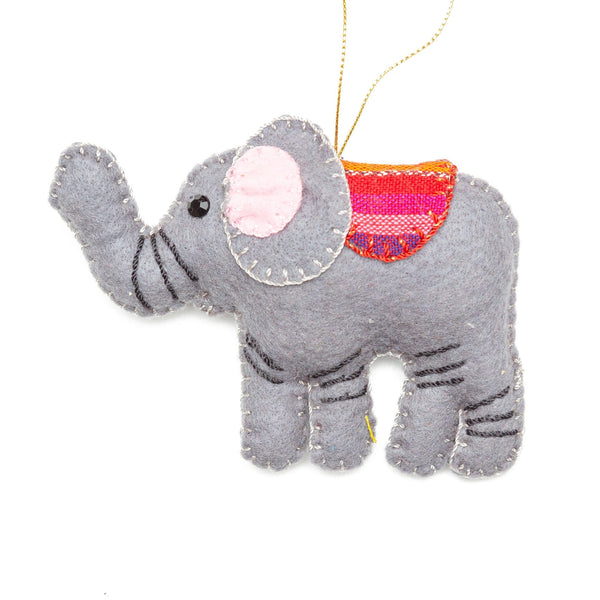 Add a touch of whimsy to your home with our adorable Felt Elephant Ornament. Made from sustainable materials and featuring vibrant colors, this ornament is perfect for children and adults alike. Order yours today!