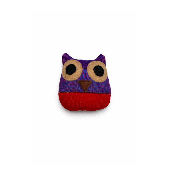Small owl-shaped catnip cat toy, Fair Trade and handmade in Guatemala