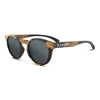 Terra 2 round wooden sunglasses by Joycoast made from African Ebony with polarized grey lenses