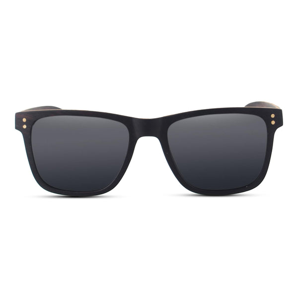 Side profile of Joycoast Wayfinder Ebony wooden sunglasses highlighting lightweight frame construction