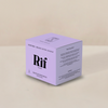 Purple box with 'Rif' branding on a beige background