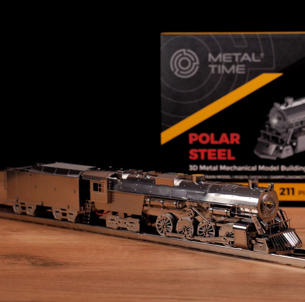 POLAR STEEL Mechanical Steam Train Model Building Kit