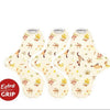 Hannah reusable pantyliner in kitten beige organic cotton print, shown flat with non-slip silicone backing