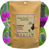 Flawn Seed Kits purple prairie clover seed packet with a background of purple flowers.