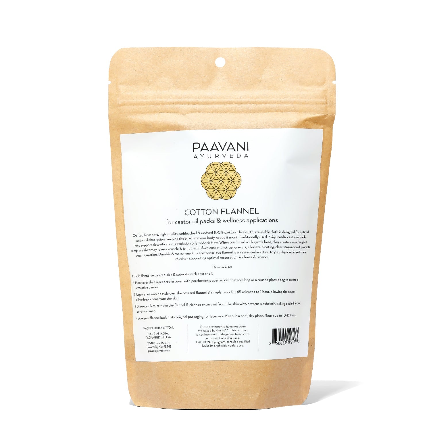 Cotton Flannel | Reusable Cloth for Ayurvedic Castor Oil Pack Rituals