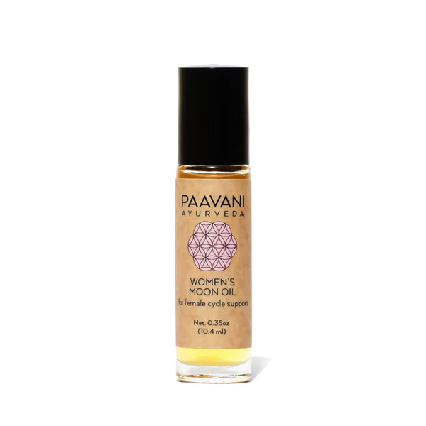 PAAVANI Ayurveda Women's Moon Oil bottle on a white background