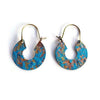 Painted patina hammered hoop earrings by Fair Anita, handcrafted from recycled brass