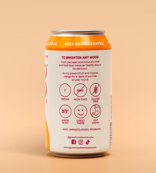 Passionfruit Mango Kombucha by GoodMood