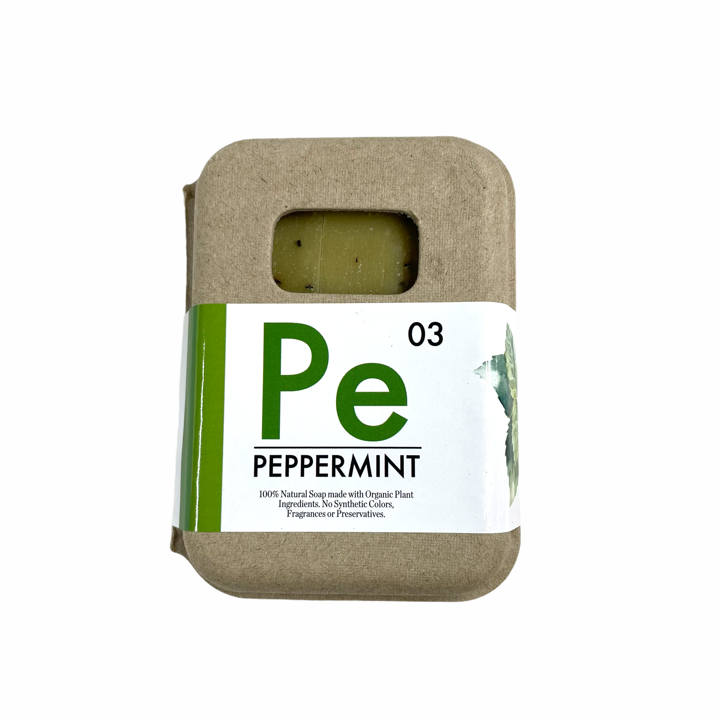 Seattle Seed Company Organic Peppermint Leaf Bar Soap with real mint leaves and pure peppermint essential oil