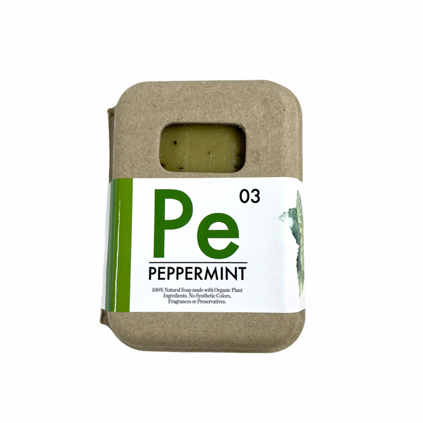 Seattle Seed Company Organic Peppermint Leaf Bar Soap with real mint leaves and pure peppermint essential oil