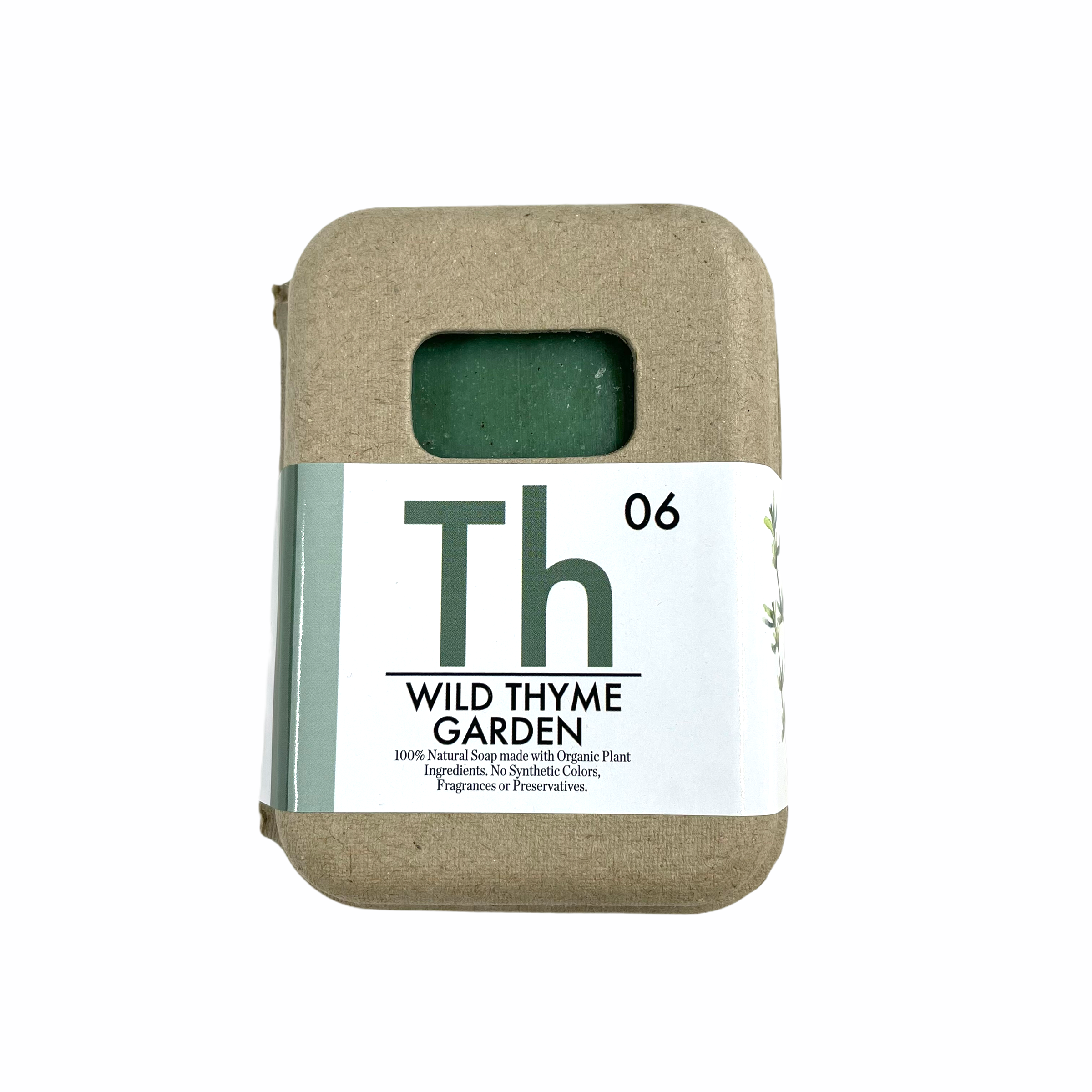 Wild Thyme Garden organic bar soap by Seattle Seed Company with herbal thyme, rosemary, and patchouli essential oils