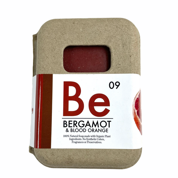 Seattle Seed Company organic blood orange and bergamot bar soap with natural deep red color from madder root