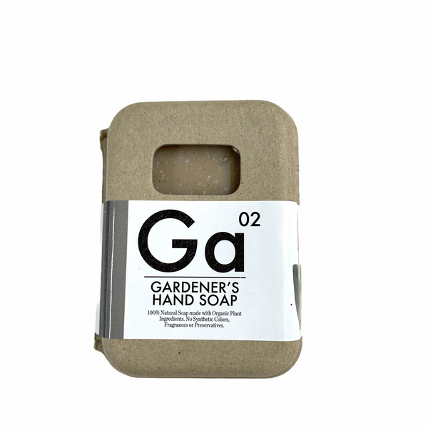 Seattle Seed Company Organic Gardener's Hand Soap bar with coffee and citrus scent, made with certified organic ingredients