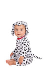 Spotted cotton Dalmatian costume for baby, handmade in California