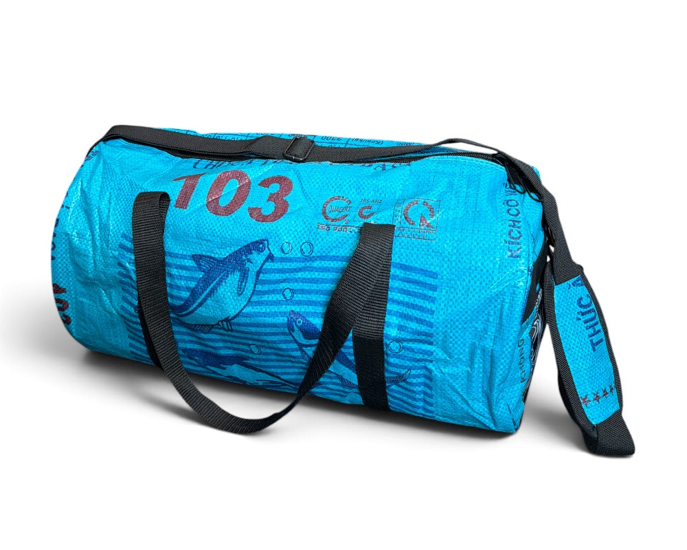 Retro Duffel Bag – Upcycled Feed & Cement Bags | TORRAIN