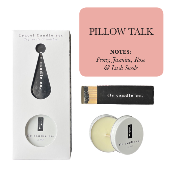 Travel Candle with Matches - Pillow Talk