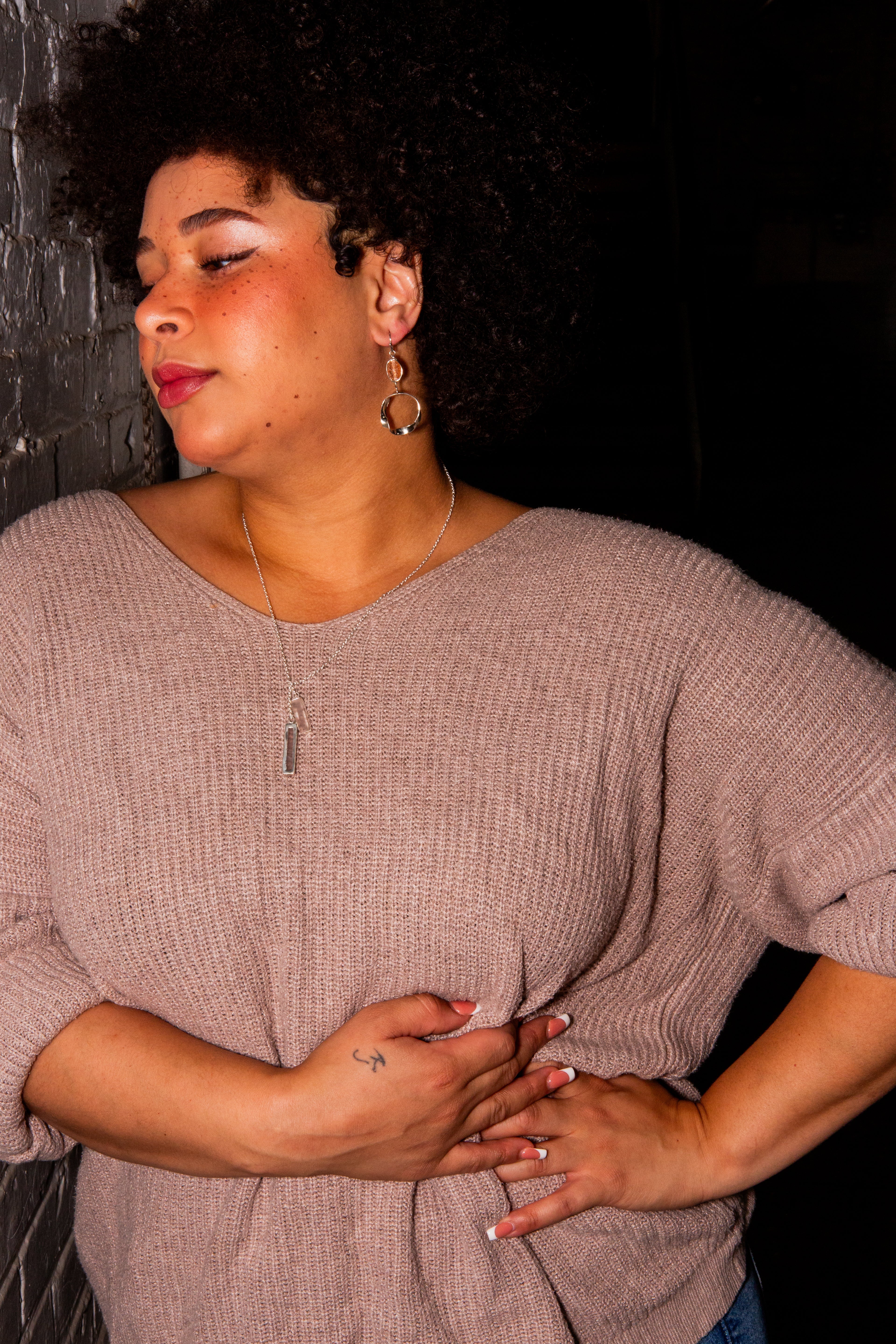 Fair Anita Pirouette Glass Drop Earrings styled shot — sustainable, handcrafted silver earrings for women