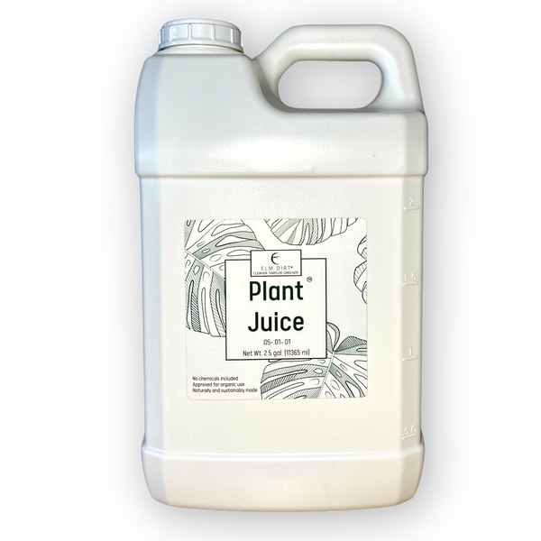 Elm Dirt Plant Juice 2.5 gallon bulk jug — worm casting liquid fertiliser for root development and season-long plant health