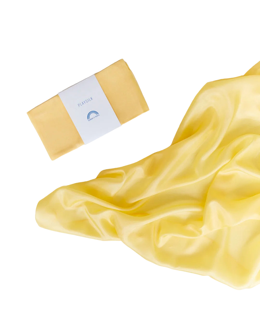 Sarah's Silks yellow playsilk made from 100% pure lightweight silk, 35x35 inches, for open-ended creative play