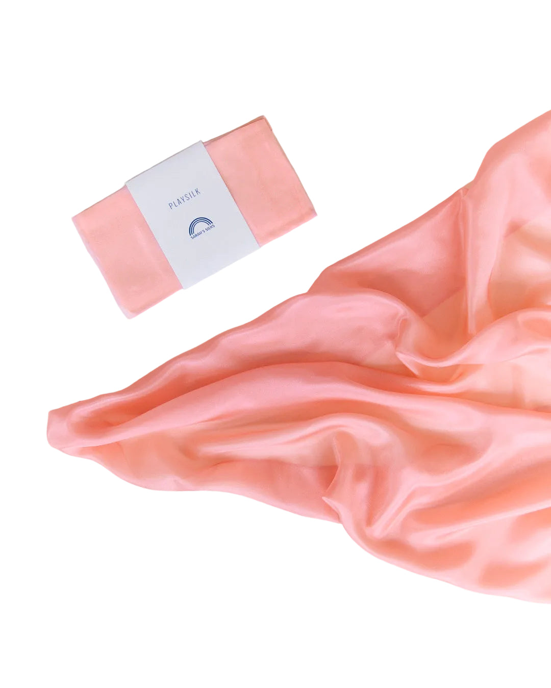 Sarah's Silks Peach Playsilk – 35x35 inch 100% pure silk open-ended play toy in a warm peach colour