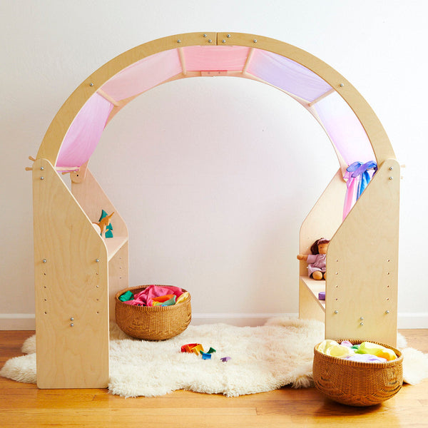 Waldorf Playstand by Sarah's Silks! Indoor playhouse, open-ended play. Sparks creativity & imagination. Safe, natural materials. Ages 18 months+