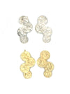 Fair Anita Polka Dot Stud Earrings in brass and silver finish side by side on white background