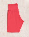 Side view of Thunderpants High Rise Bike Shorts in Pomegranate Punch worn by model