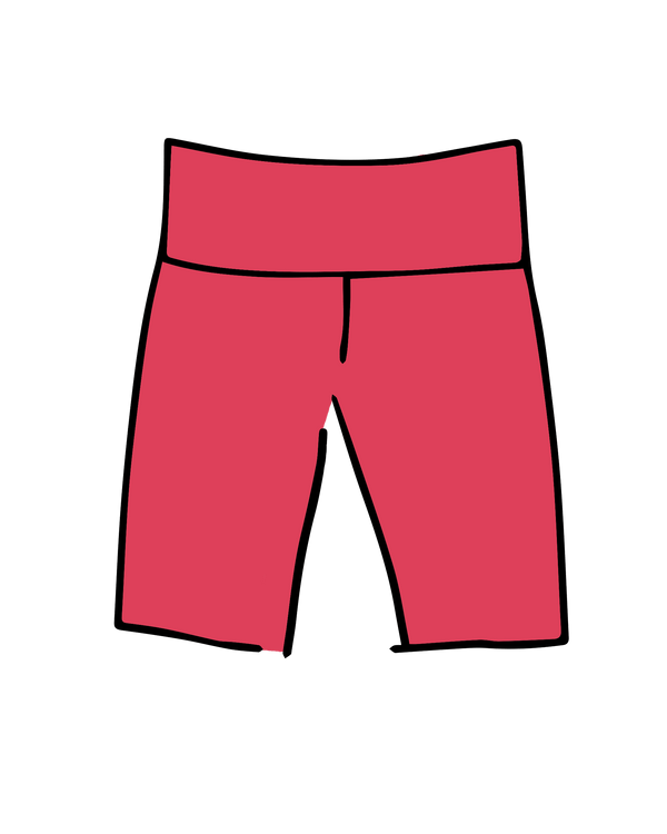 Thunderpants High Rise Bike Shorts in Pomegranate Punch dusty coral-pink, front view
