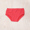 Woman wearing Thunderpants Pomegranate Punch Women's Hipster underwear, side view