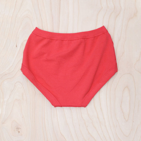 Woman wearing Thunderpants Women's Original underwear in Pomegranate Punch, lifestyle shot
