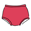 Thunderpants Women's Original underwear in Pomegranate Punch dusty coral-pink, flat lay product shot