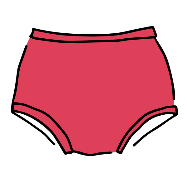 Thunderpants Women's Original underwear in Pomegranate Punch dusty coral-pink, flat lay product shot