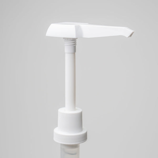 Close-up of Rustic Strength 1 gallon pump stem fully retracted to reduce dripping