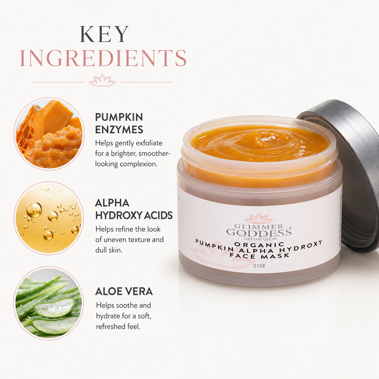 Organic Pumpkin AHA Face Mask – Exfoliating Treatment for Brighter, Smoother Skin