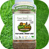 Grass seed container with 'Ruff & Tuff!' branding on a grassy background