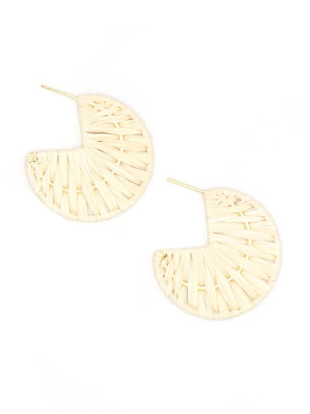 Fair Anita raffia hoop earrings – handcrafted nickel-free woven hoops