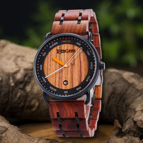 Handcrafted Texas personalized wooden watch with custom engraving by Vikingenes™