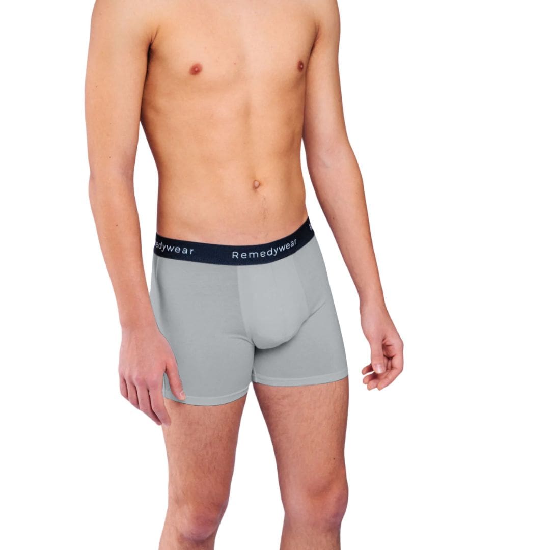 Remedywear men's boxer briefs made with TENCEL and zinc oxide for eczema comfort
