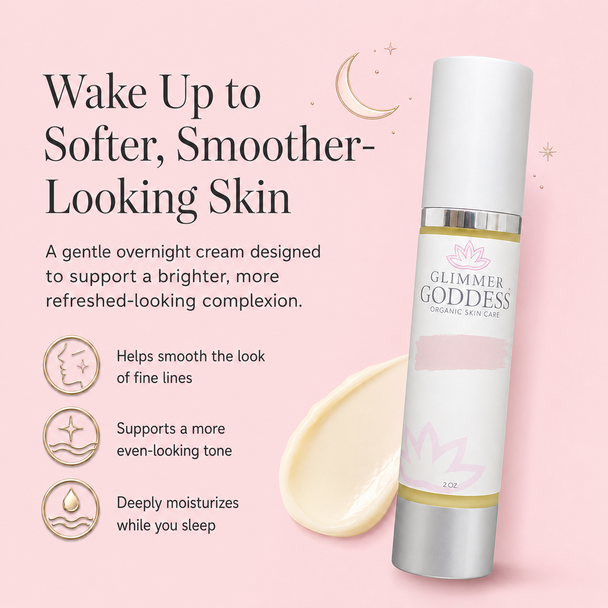 Organic Vitamin A Microcaps Night Cream texture showing the moisturizer formula