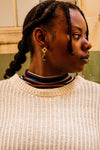 Retro Glitz Stud Earrings in neutral colourway — nickel-free recycled brass studs by Fair Anita