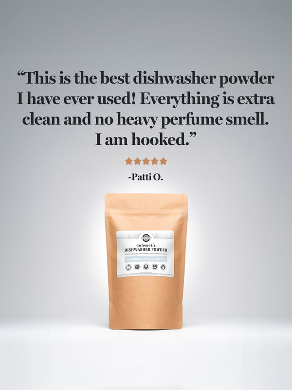 Rustic Strength Auto Dish Powder lifestyle image — eco-friendly dishwasher detergent