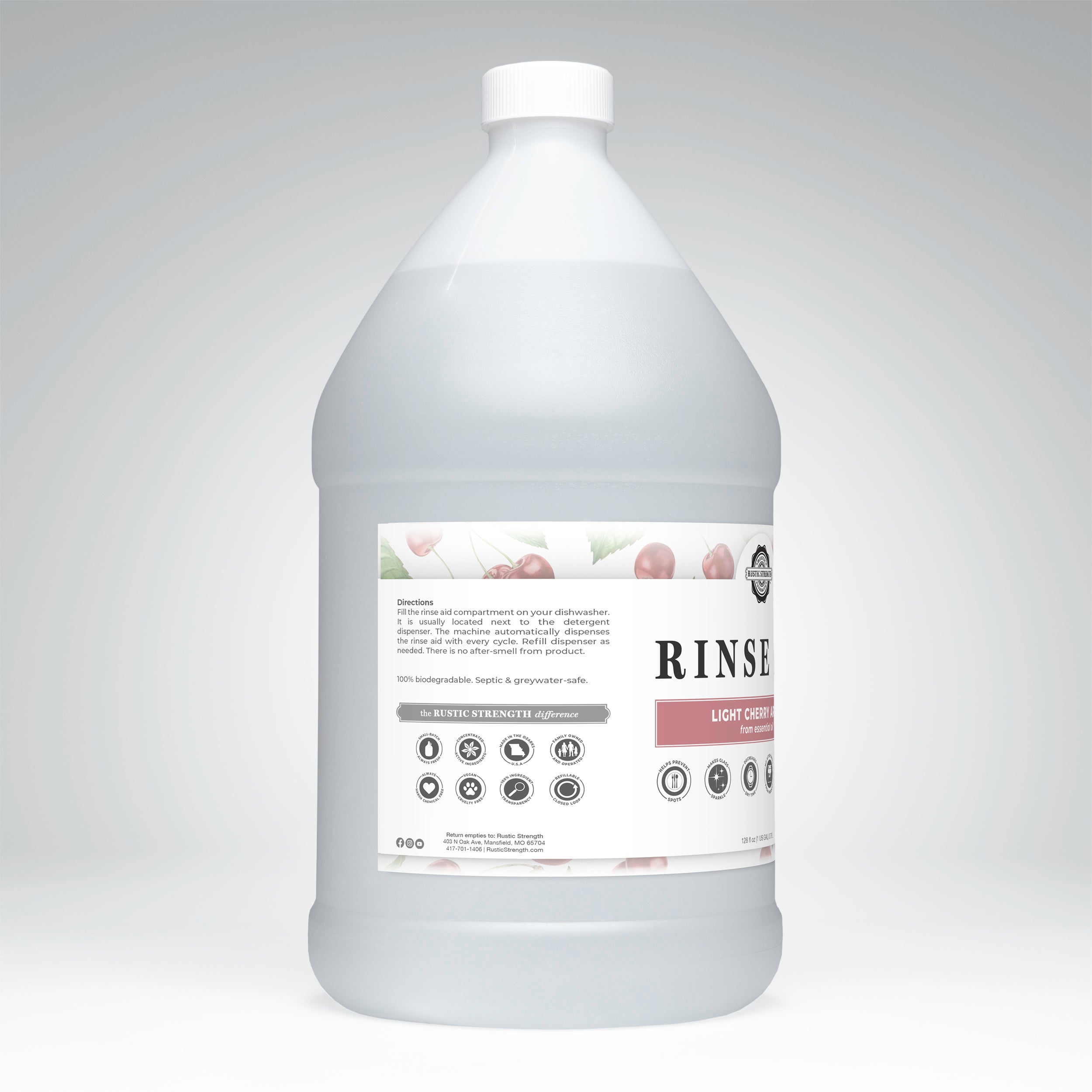 Natural Rinse Aid for Dishwashers – Light Cherry | Rustic Strength