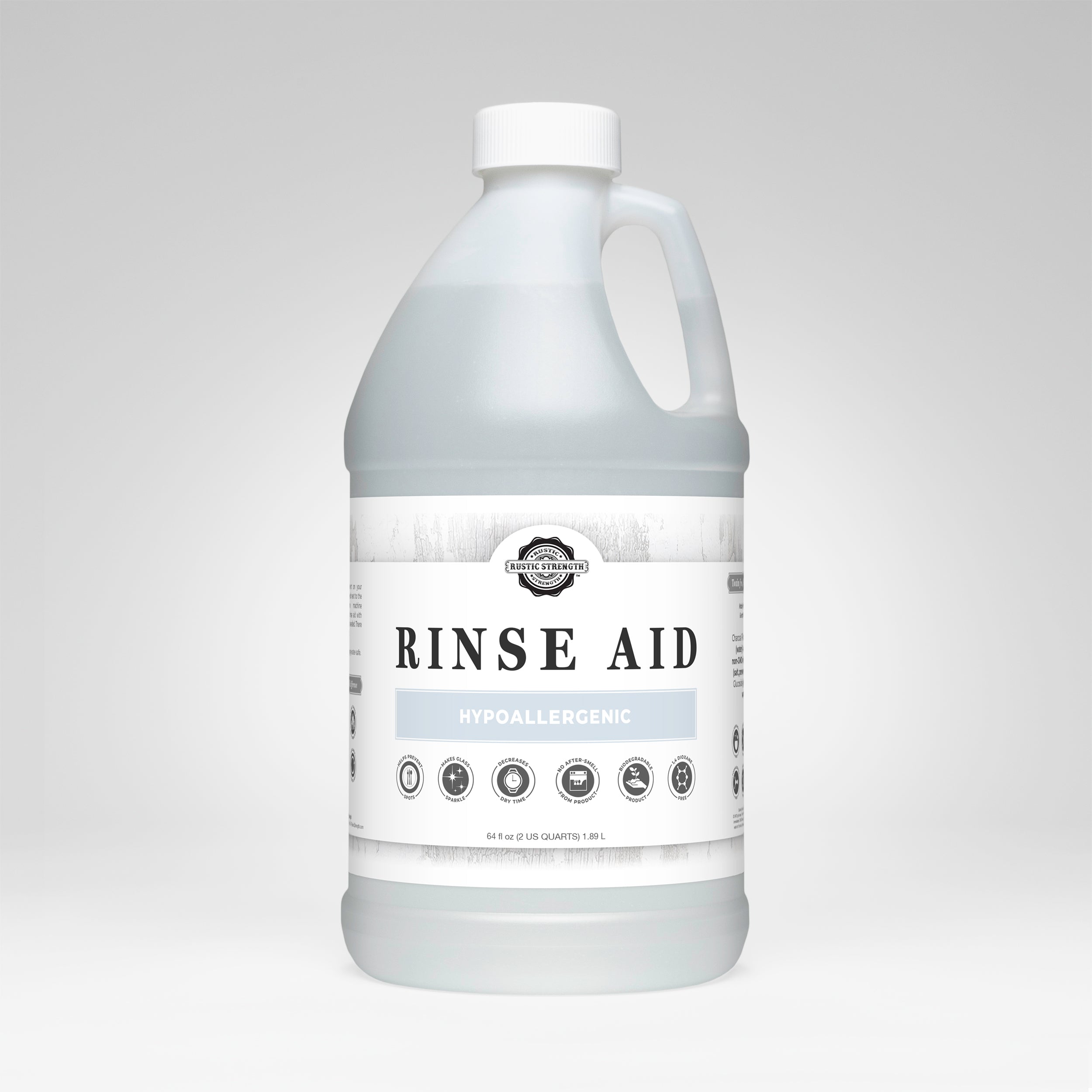 Rustic Strength Fragrance-Free Rinse Aid Half Gallon – plant-derived formula