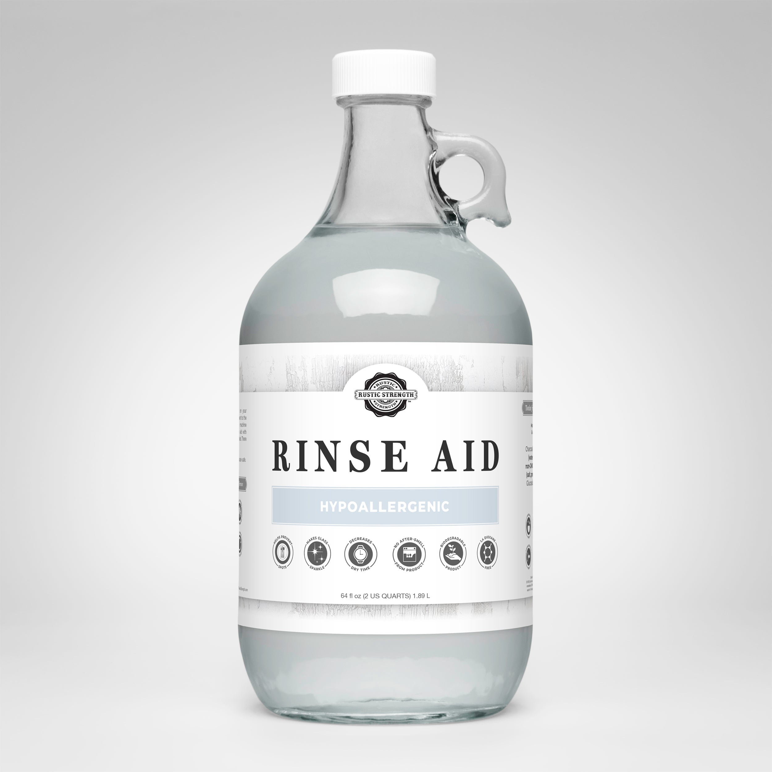 Rustic Strength Unscented Dishwasher Rinse Aid – Half Gallon bottle