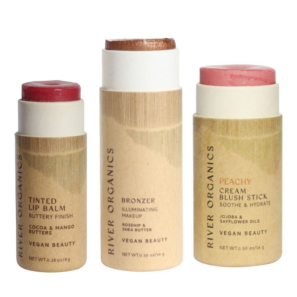 🌸 Lip + Highlighter + Blush Set – Naturally Radiant Beauty in 3 Simple Steps