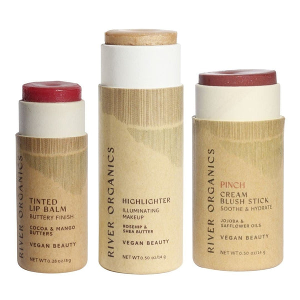 🌸 Lip + Highlighter + Blush Set – Naturally Radiant Beauty in 3 Simple Steps