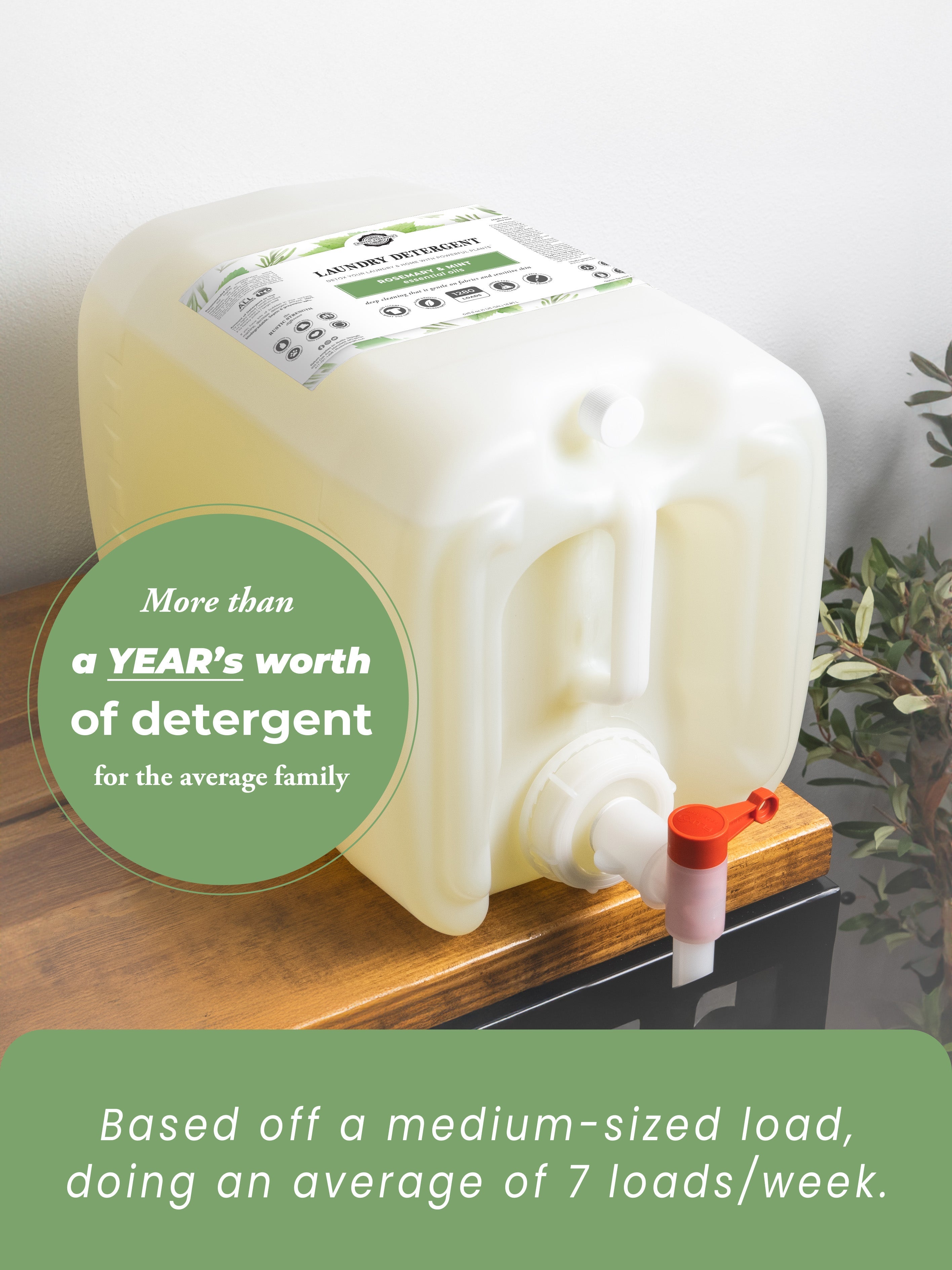 Rosemary & Mint Liquid Laundry Detergent | Natural, Concentrated & Eco-Friendly
